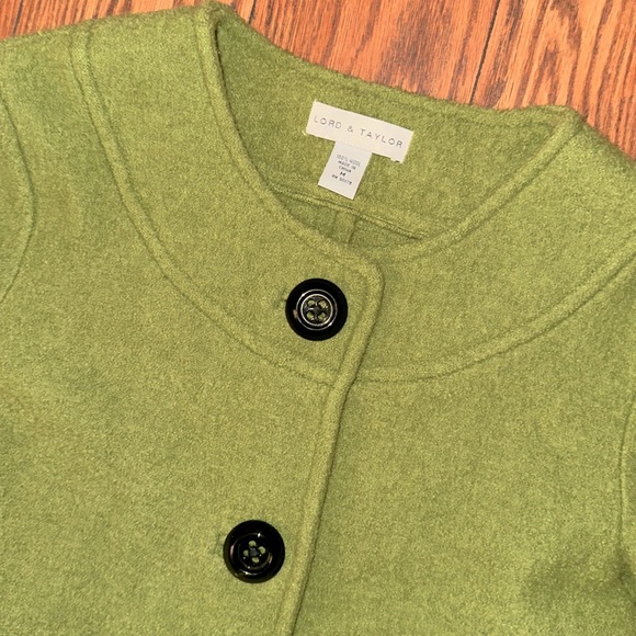 Lord & Taylor Wool Jacket Button Pleated Sweater Women’s M - Picture 3 of 3